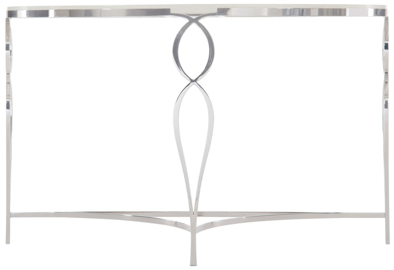 Bernhardt Calista Metal Demilune Console Table in Silken Peart 388-910 - Furniture City (CA)l