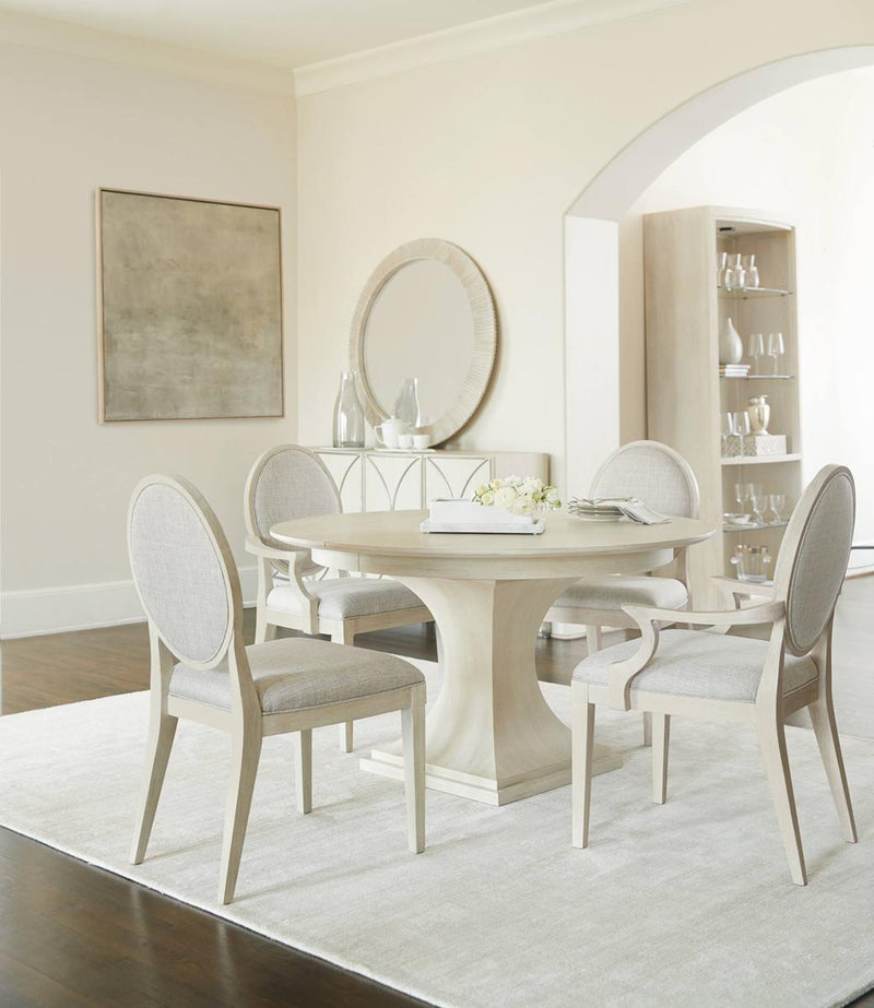 Bernhardt East Hampton Oval Back Side Chair in Cerused Linen (Set of 2) - Furniture City (CA)l