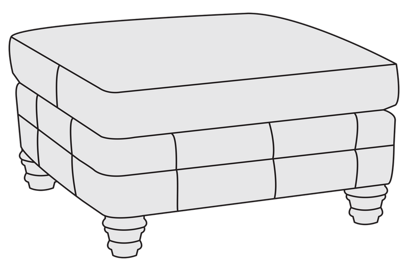 Bernhardt Upholstery Tarleton Leather Ottoman 7971L - Furniture City (CA)l