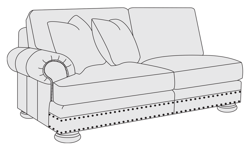 Bernhardt Upholstery Foster Leather Left Arm Loveseat 5342L2 - Furniture City (CA)l