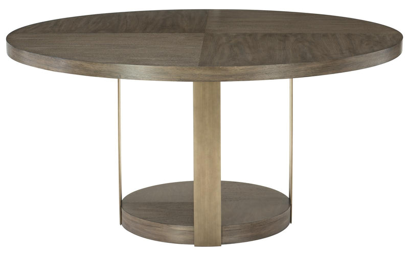 Bernhardt Profile Round Dining Table in Warm Taupe 378272-274 - Furniture City (CA)l