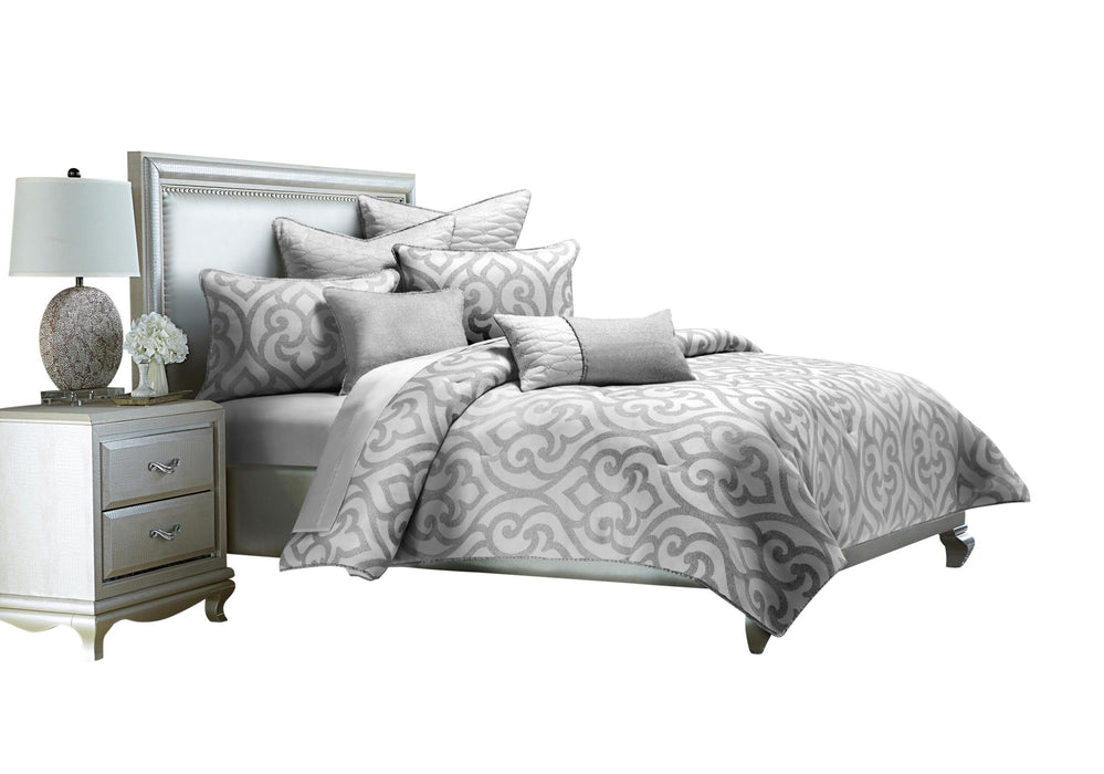 Canterbury 8-Piece King Comforter Set - Silver