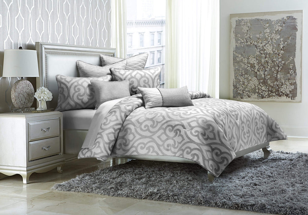 Canterbury 8-Piece King Comforter Set - Silver