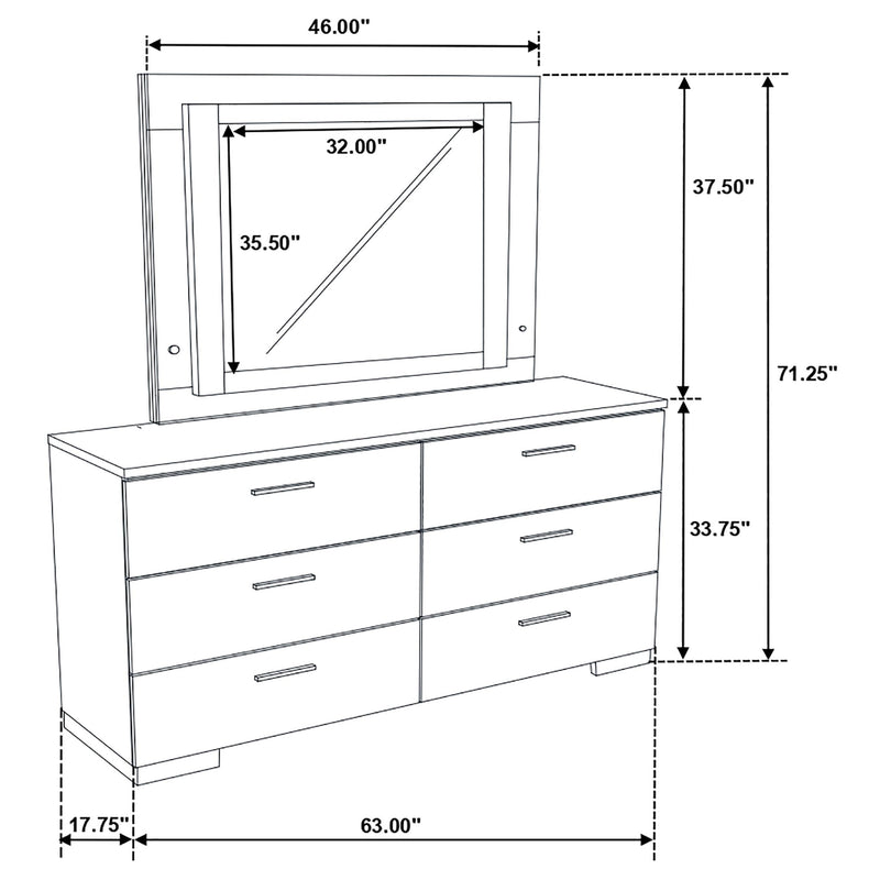 Felicity Dresser with LED Mirror - Furniture City (CA)l