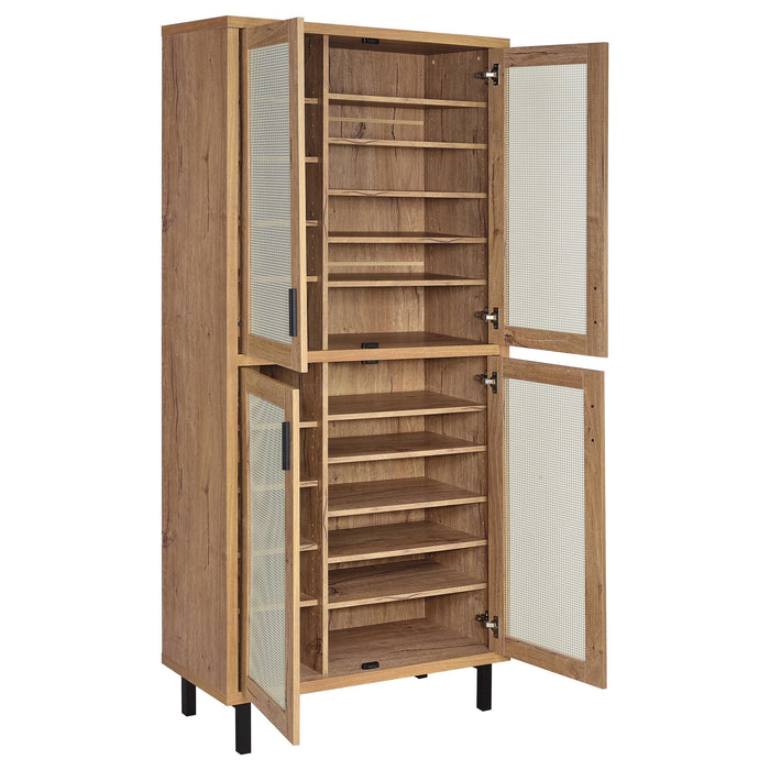 Teller 2-door Shoe Storage Cabinet Natural Oak