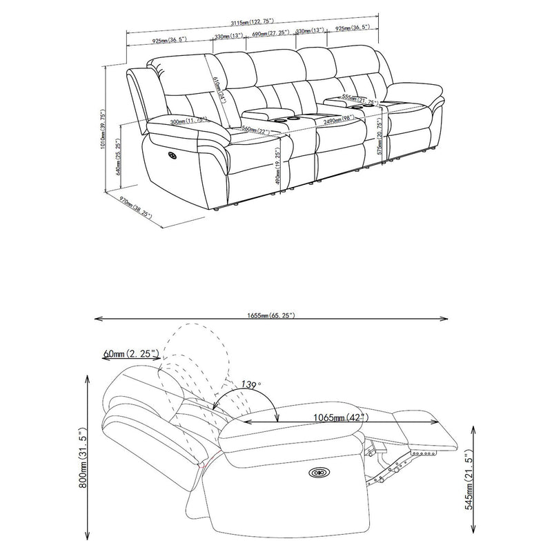 Bahrain Power Home Theater Seating - Furniture City (CA)l