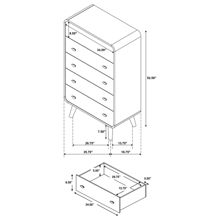 Robyn 5-drawer Chest Dark Walnut