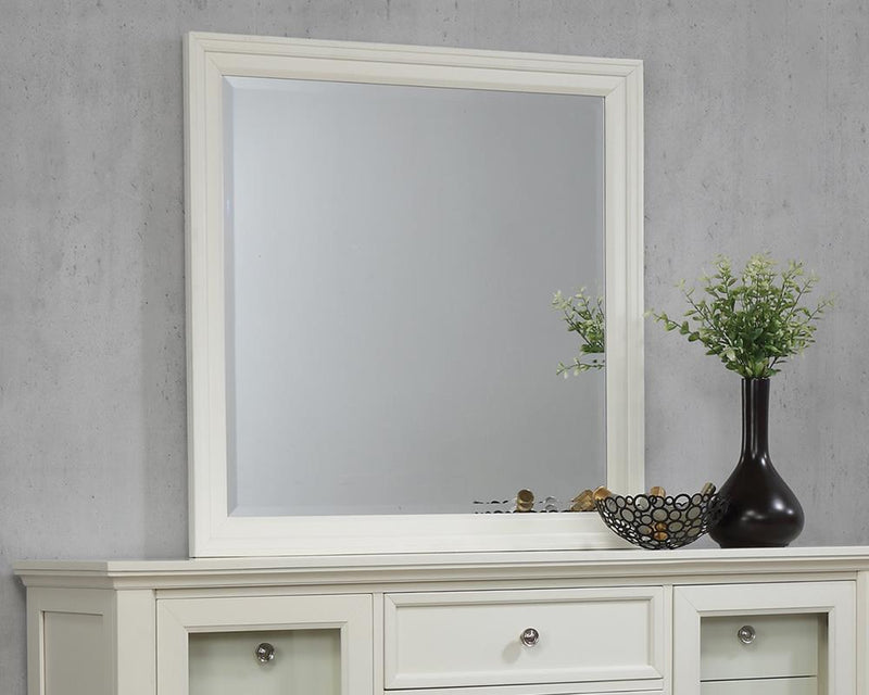 Sandy Beach Rectangular Dresser Mirror Cream White - Furniture City (CA)l