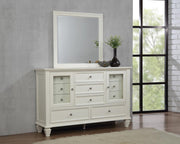 Sandy Beach Rectangular Dresser Mirror Cream White - Furniture City (CA)l