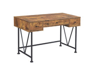 Analiese 3-drawer Writing Desk Antique Nutmeg and Black - Furniture City (CA)l