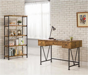 Analiese 3-drawer Writing Desk Antique Nutmeg and Black - Furniture City (CA)l
