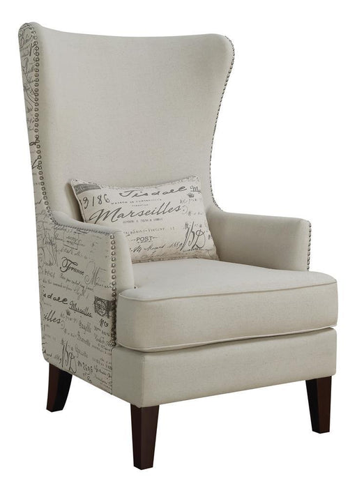 Pippin Curved Arm High Back Accent Chair Cream - Furniture City (CA)l