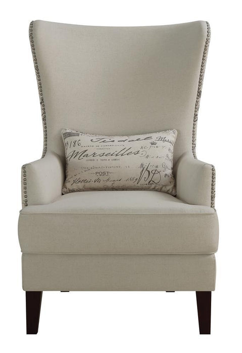 Pippin Curved Arm High Back Accent Chair Cream - Furniture City (CA)l