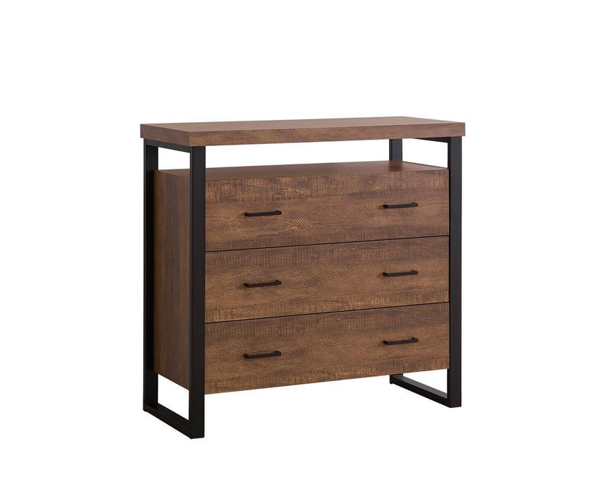 Rustic Amber Three Drawer Accent Cabinet - Furniture City (CA)l