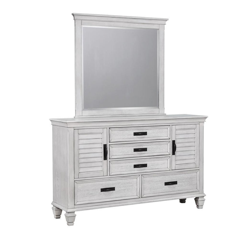 Franco Rectangular Dresser Mirror Antique White - Furniture City (CA)l