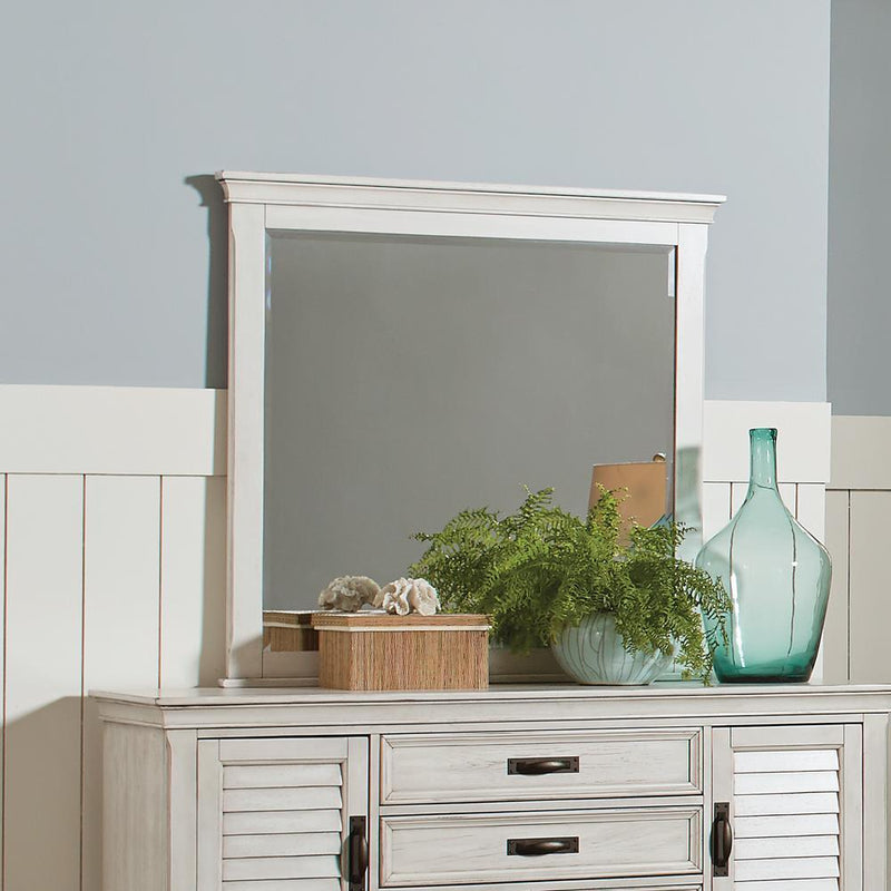 Franco Rectangular Dresser Mirror Antique White - Furniture City (CA)l
