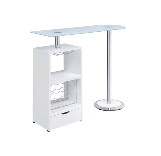 G120452 Contemporary White Bar Table - Furniture City (CA)l