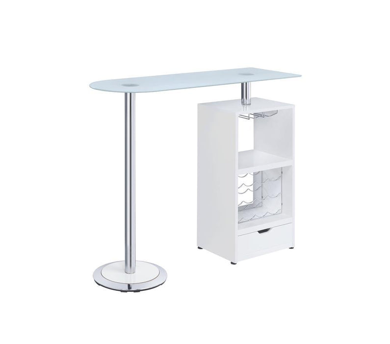 G120452 Contemporary White Bar Table - Furniture City (CA)l