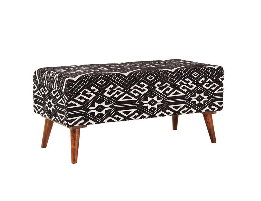 Cababi Upholstered Storage Bench Black and White - Furniture City (CA)l