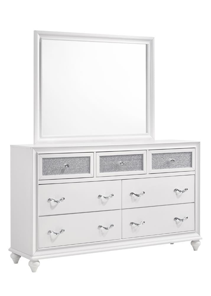 Barzini Rectangle Dresser Mirror White - Furniture City (CA)l