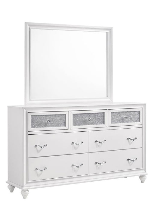 Barzini Rectangle Dresser Mirror White - Furniture City (CA)l