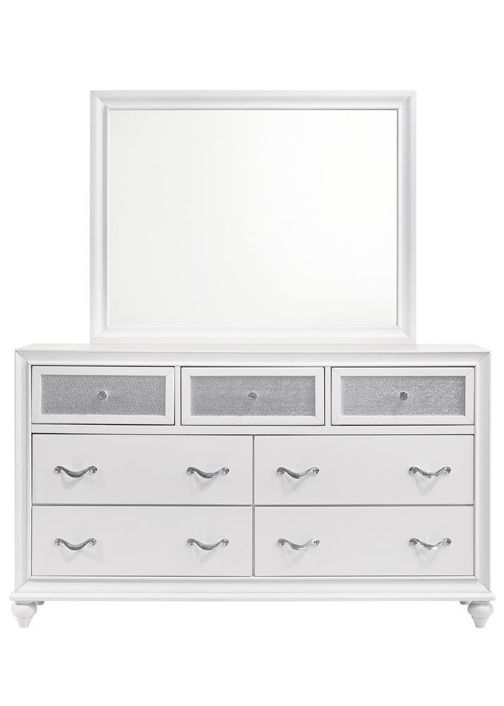Barzini Rectangle Dresser Mirror White - Furniture City (CA)l