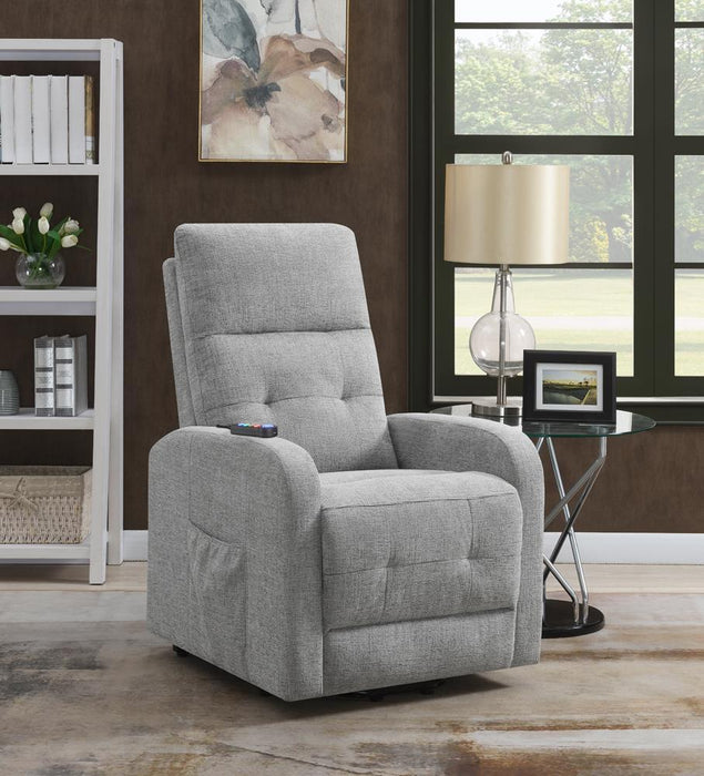 Howie Tufted Upholstered Power Lift Recliner Grey - Furniture City (CA)l