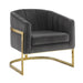 Joey Tufted Barrel Accent Chair Dark Grey and Gold - Furniture City (CA)l