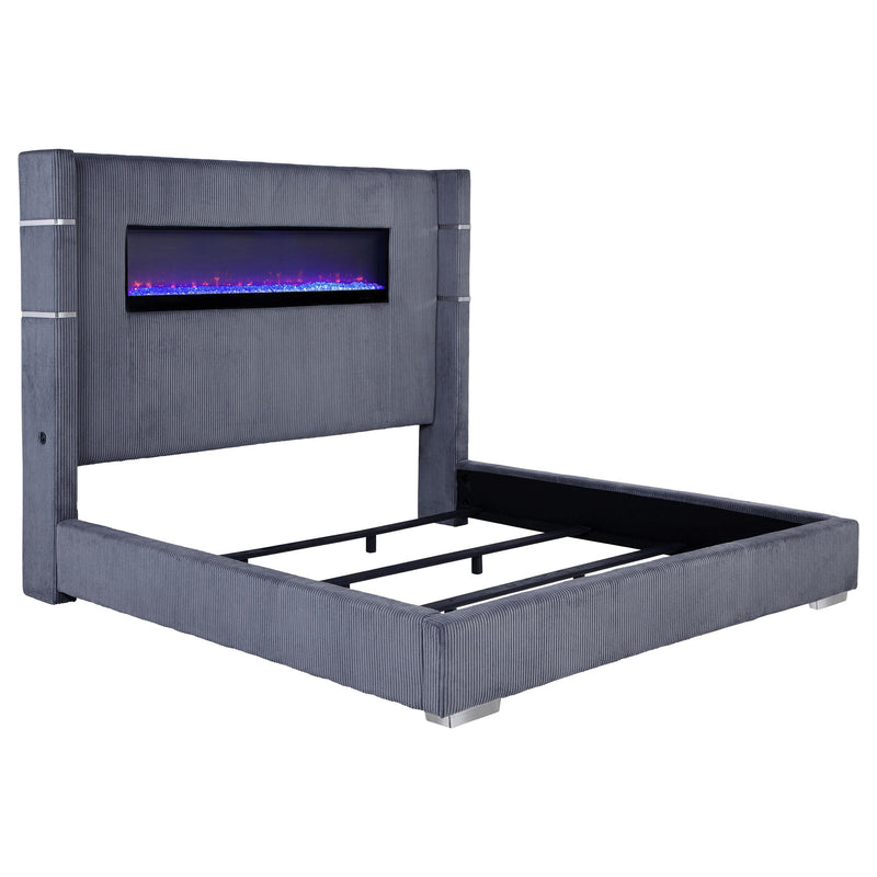 Tisdall Wingback Bed with Flame Visualizer - Furniture City (CA)l