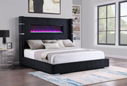 Tisdall Wingback Bed with Flame Visualizer - Furniture City (CA)l