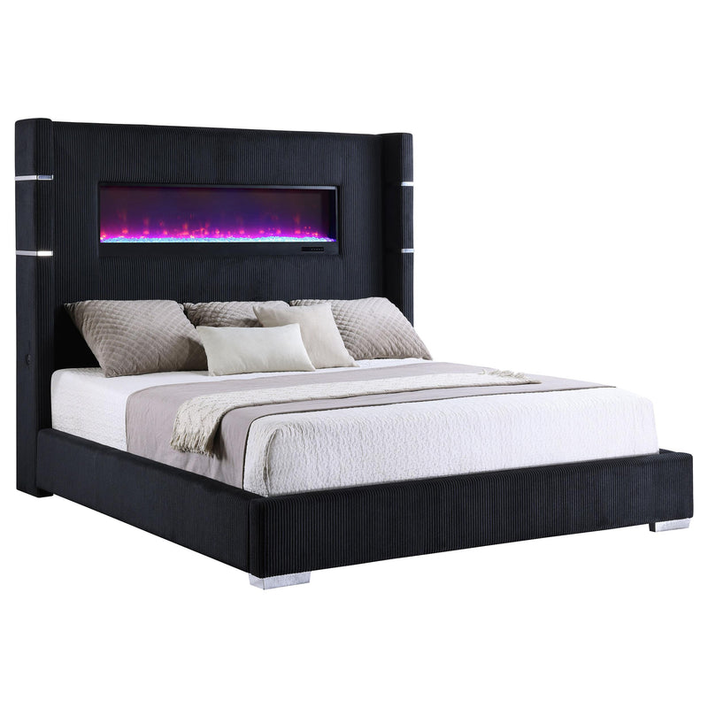 Tisdall Wingback Bed with Flame Visualizer - Furniture City (CA)l