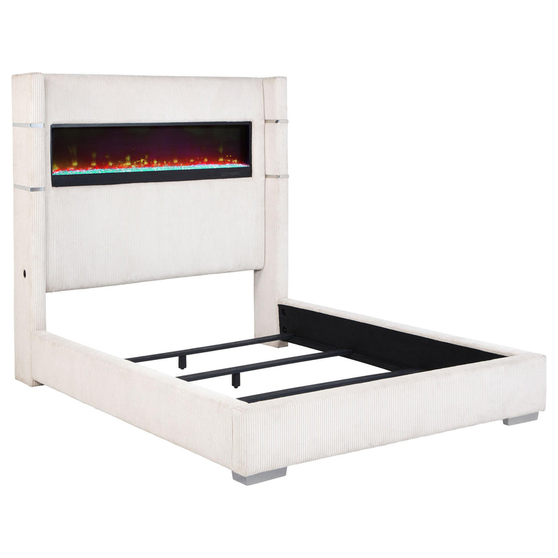 Tisdall Wingback Bed with Flame Visualizer - Furniture City (CA)l