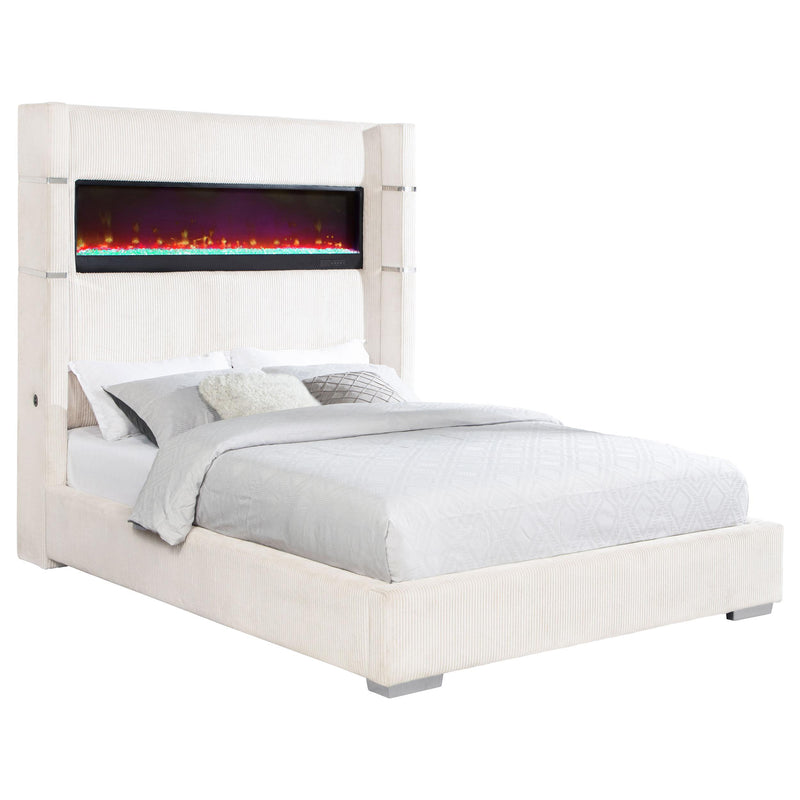 Tisdall Wingback Bed with Flame Visualizer - Furniture City (CA)l