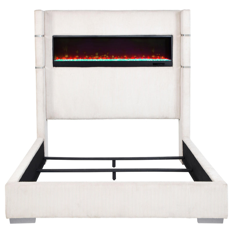 Tisdall Wingback Bed with Flame Visualizer - Furniture City (CA)l