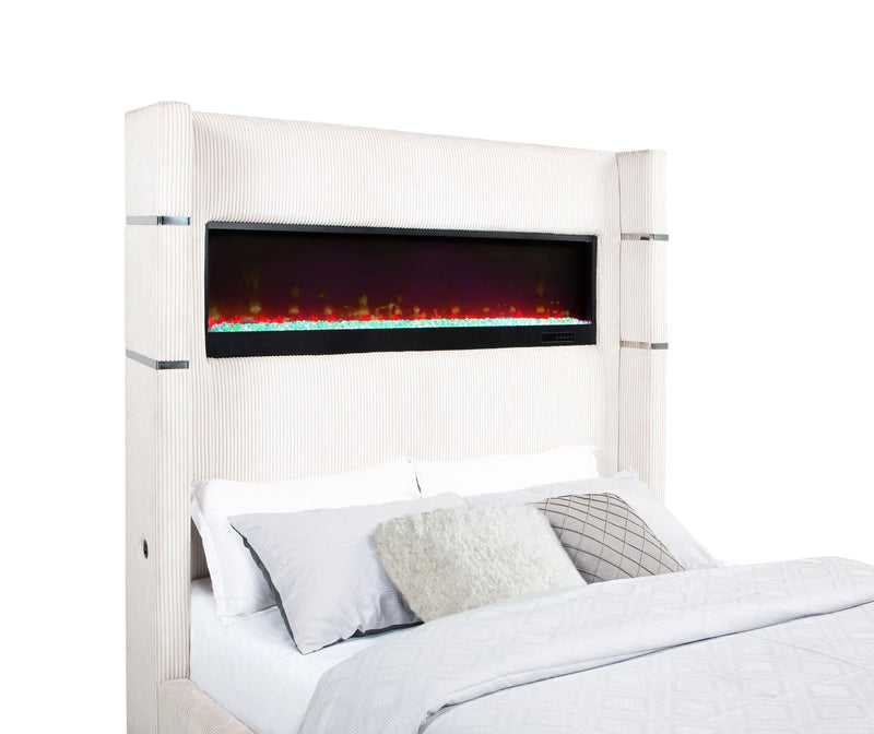 Tisdall Wingback Bed with Flame Visualizer - Furniture City (CA)l