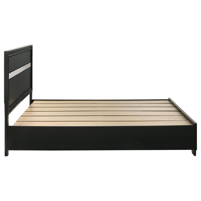Miranda California King. E.King, & Queen 2-drawer Storage Bed Black & White