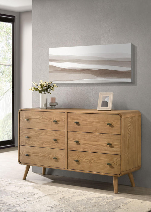 Robyn 6-drawer Dresser Dark Walnut