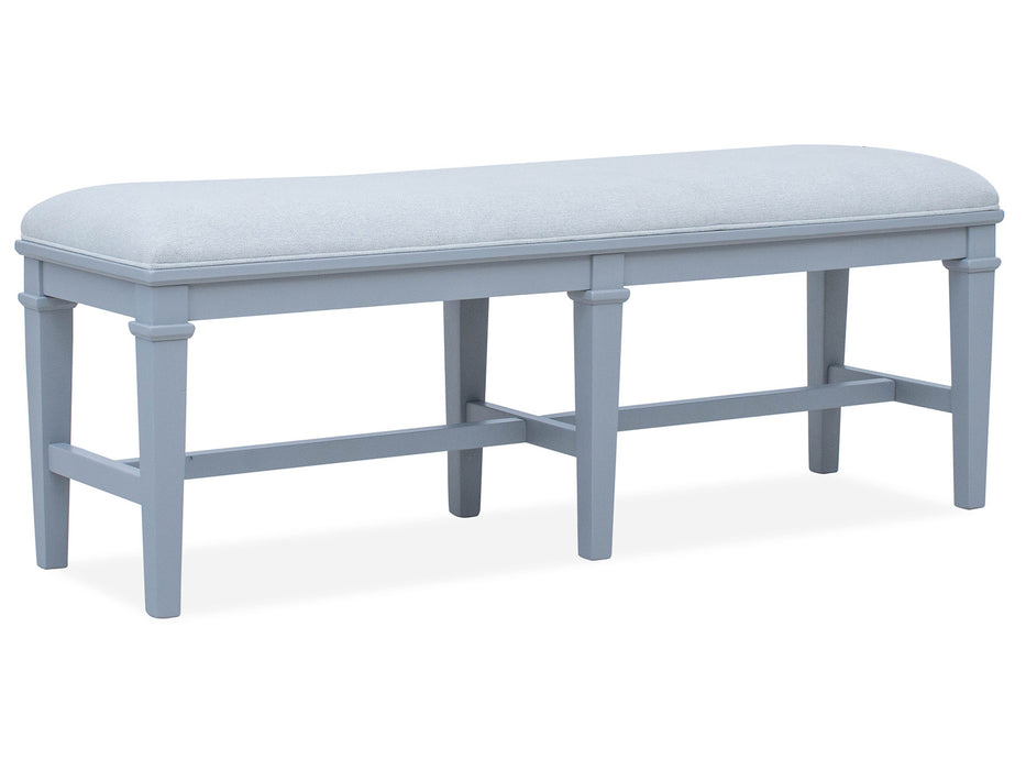 Charleston Bench W/Upholstered Seat - Grey