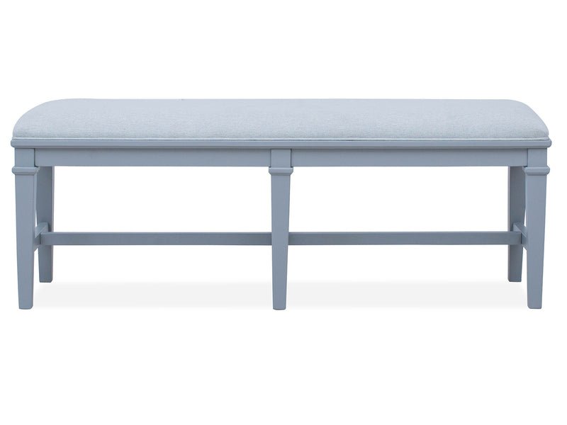 Charleston Bench W/Upholstered Seat - Grey