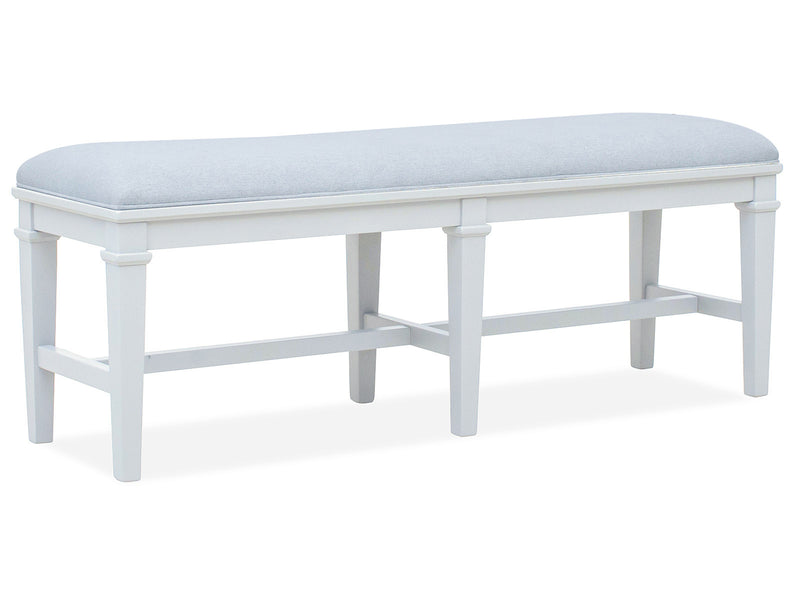 Charleston Bench W/Upholstered Seat - White