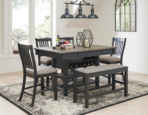 tyler-creek-counter-height-dining-table-and-4-barstools-and-bench-1