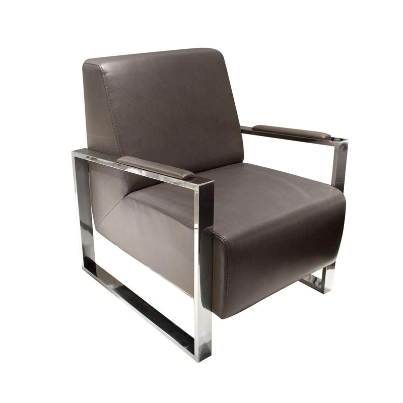 Century Accent Chair w/ Stainless Steel Frame by Diamond Sofa - Elephant Grey - Furniture City (CA)l
