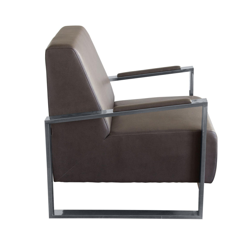 Century Accent Chair w/ Stainless Steel Frame by Diamond Sofa - Elephant Grey - Furniture City (CA)l