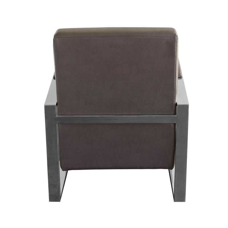 Century Accent Chair w/ Stainless Steel Frame by Diamond Sofa - Elephant Grey - Furniture City (CA)l