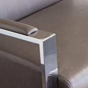 Century Accent Chair w/ Stainless Steel Frame by Diamond Sofa - Elephant Grey - Furniture City (CA)l