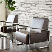 Century Accent Chair w/ Stainless Steel Frame by Diamond Sofa - Elephant Grey - Furniture City (CA)l