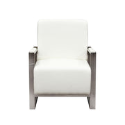 Century Accent Chair w/ Stainless Steel Frame by Diamond Sofa - White - Furniture City (CA)l