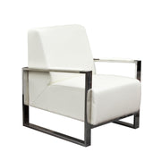 Century Accent Chair w/ Stainless Steel Frame by Diamond Sofa - White - Furniture City (CA)l