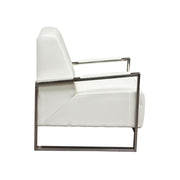 Century Accent Chair w/ Stainless Steel Frame by Diamond Sofa - White - Furniture City (CA)l