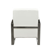 Century Accent Chair w/ Stainless Steel Frame by Diamond Sofa - White - Furniture City (CA)l